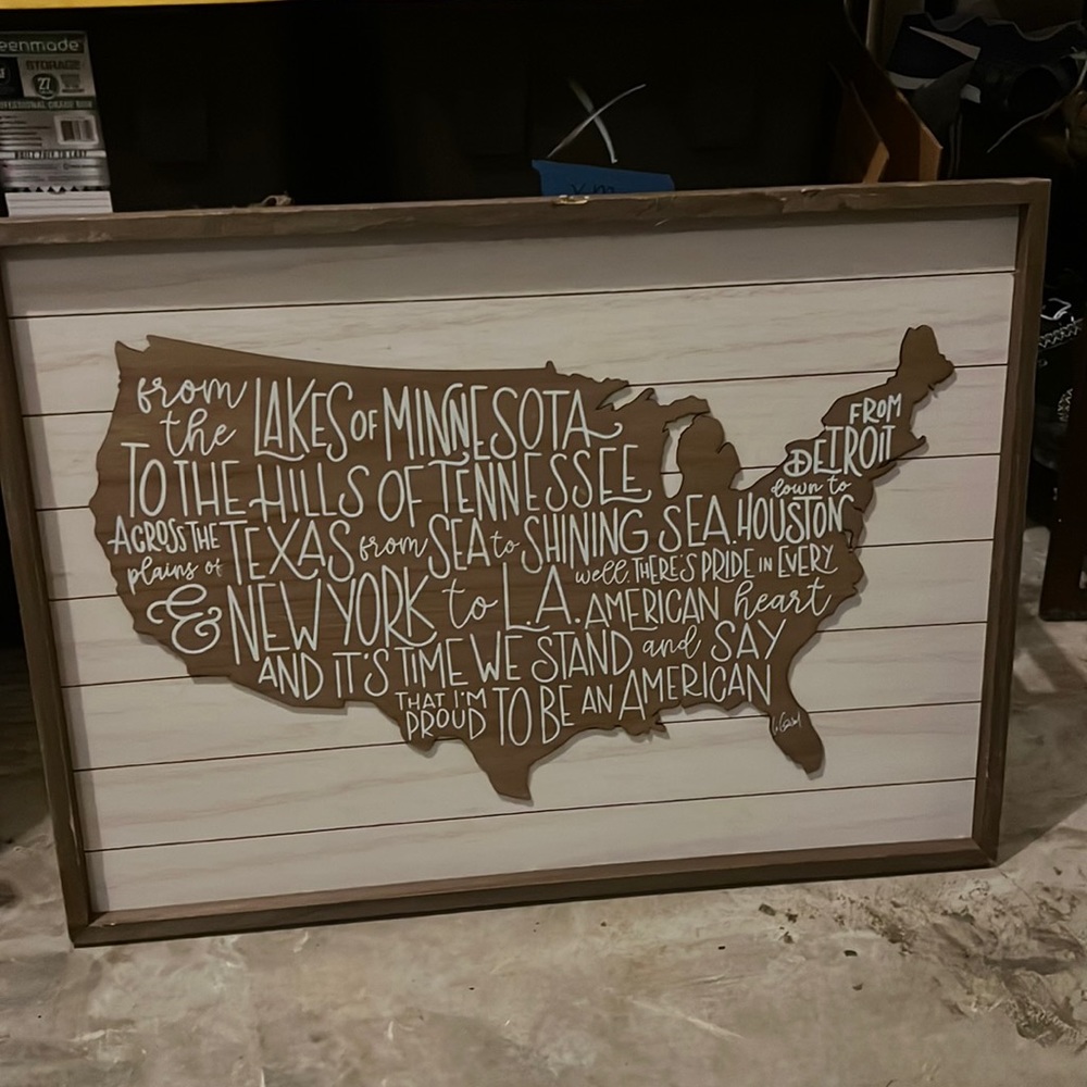 U.S.A. wood wall art